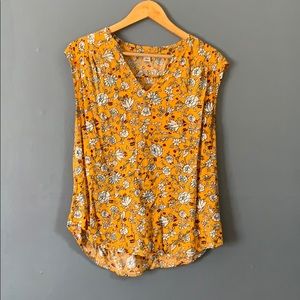 Old Navy Yellow Floral Tank Blouse